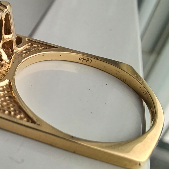 Jade Ring 10K Ring - Size 6-7 - Vintage - Picture 10 of 16